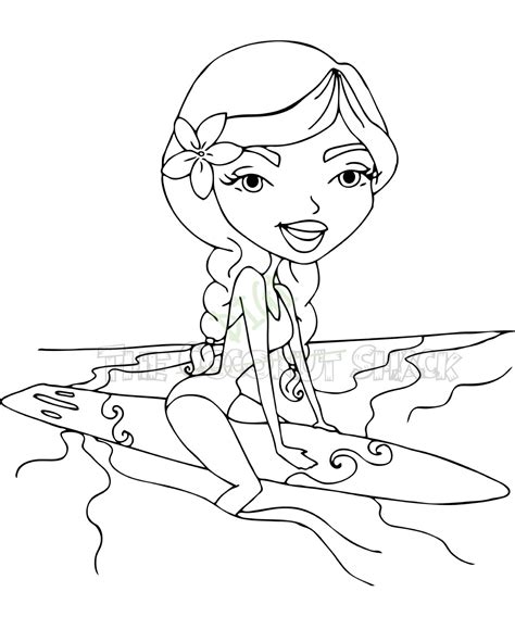 barbie surfer coloring pages