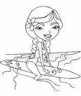 Girl Surf Colouring Pages Pa sketch template