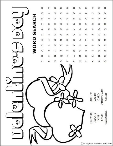 valentines day word search puzzles
