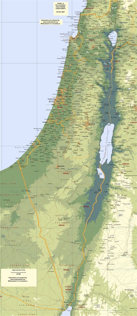 map  israel detailed