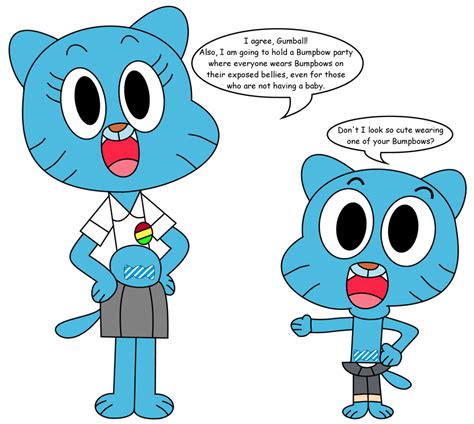 nicole and gumball wearing bumpbows by dev catscratch on deviantart