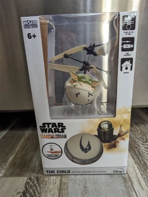 star wars mandalorian  child motion sensing helicopter baby yoda drone  picclick