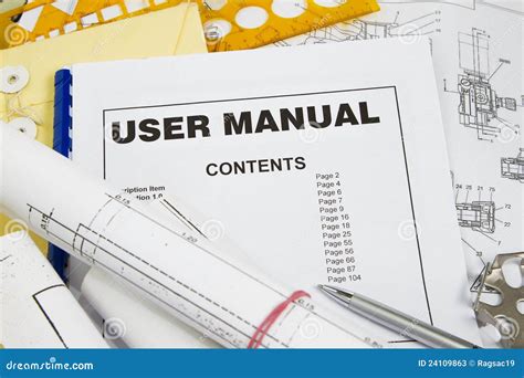 user manual stock image image  data blueprint brochure