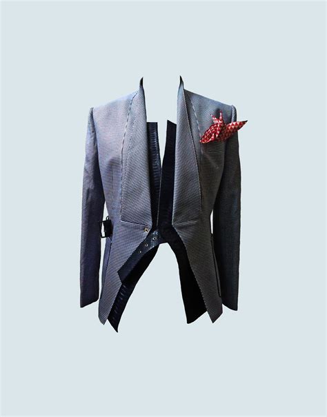 mens pied de poule kimono jacket  pocket square  busurmanka lenie front view details
