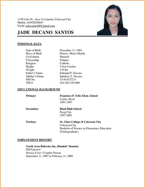 view  resume sample philippines  guessuniversal