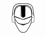 Power Ranger Coloring Mask Masks Coloringcrew sketch template