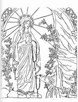 Lourdes Coloriage Vierge Immaculate Bernadette Virgen Conception Colorare Mandala Madonna Jungfrau Sheets Mandalas Assomption Coloriages Rosary Ausmalbilder Volwassenen Maagd Tempel sketch template