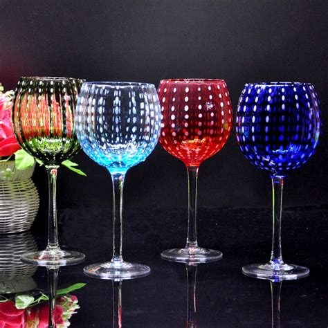 Large Red Wine Crystal Wine Glasses Of Cold Cut Burgundy