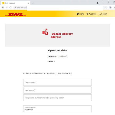 dhl themed phishing email scam claims    undelivered parcel