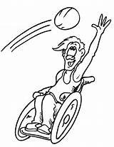 Wheelchair Basketball Coloring Printable Clipart Pages Ball Sports Cartoon Player Kids Playing Football Baseball Cliparts Throwing Boy Printables Girl Print sketch template