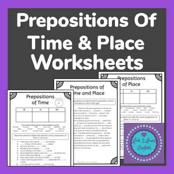 prepositions  time place worksheets    images esl