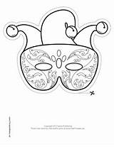 Mask Mardi Gras Jester Printable Template Masks Color Masquerade Coloring Outline Hat Templates Printablemasks Carnival Da Omaľovánky Karneval Paper Cutouts sketch template