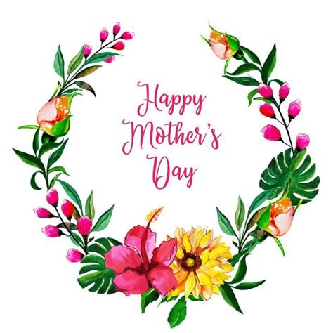 watercolor mother s day floral frame background happy mothers day
