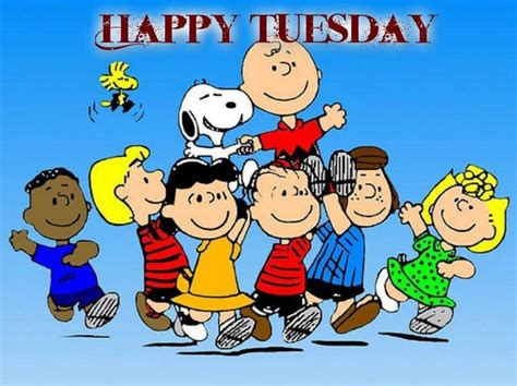 happy tuesday snoopy charlie brown gang pinterest