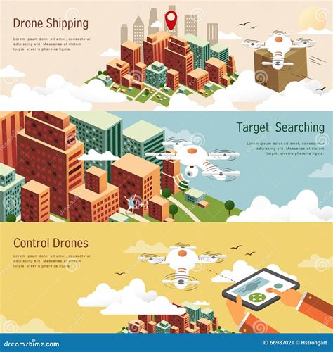 drones applications concept stock vector illustration  style innovation