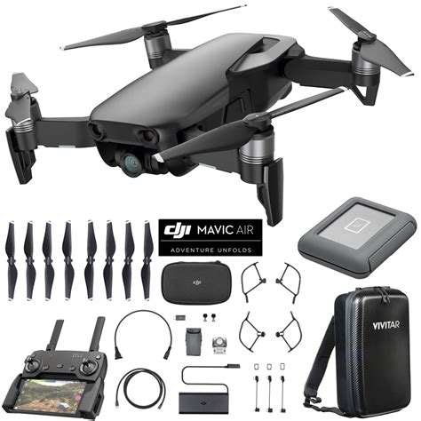 dji mavic air quadcopter drone onyx black  copilot tb portable drive bundle ebay