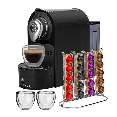 chefwave espresso machine  nespresso compatible capsule holder cups black walmartcom