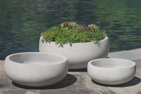 large  rio bowl minimalist gray outdoor concrete garden pots ml