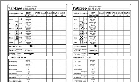 yahtzee score sheets  cards scores periodic table names