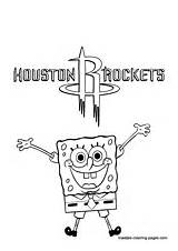 Coloring Rockets Houston Pages Nba Spongebob sketch template
