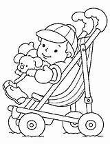 Coloring Baby Pages Printable Stroller Birth Occasions Holidays Special Kids Print Kb Top Beginners Coloriage Bebe Poussette sketch template