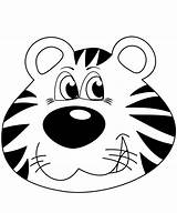 Tiger Coloring Face Pages Printable Put Scribblefun sketch template