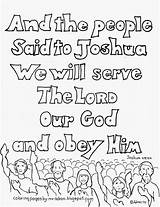 Coloring Pages Joshua Lord Serve Kids Will Bible 24 Obey Clipart Color Coloringpagesbymradron Verse School Verses Colouring Adron Sunday Printable sketch template