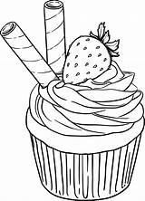Cupcake Coloring Strawberry Pages 2010 Originally Designed August Easy April Drawings 13th Artwork Kids Challenge Beccy Choose Board Adult sketch template