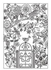 garden gate coloring representing leading artists  produce childrens  decorative wo