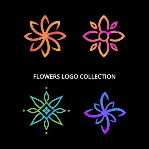 premium vector flowers logo design collection