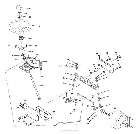 husqvarna yth     parts diagram  steering assembly