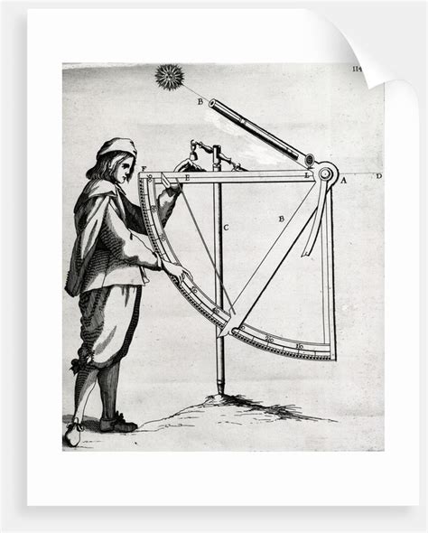 illustration of a man using a large sextant posters and prints by corbis