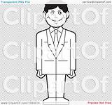 Outlined Grinning Standing Suit Illustration Business Man Royalty Clipart Vector Perera Lal sketch template