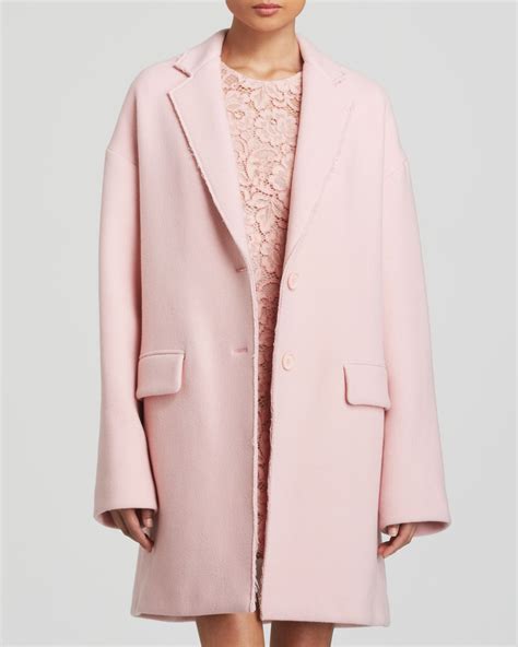 dkny wool blend coat  pink lyst