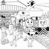 Thomas Coloring Train Pages Halloween Friends Kids Printable Diesel Drawing Color Activities Cartoon Track Den Sheets Printables Tank Engine Print sketch template