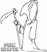 Reaper Grim Coloring Pages Halloween sketch template