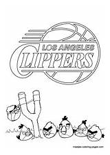 Coloring Pages Clippers Angeles Los Nba Angry Birds sketch template