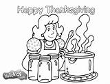 Thanksgiving Coloring Pages Dinner Color Printable sketch template