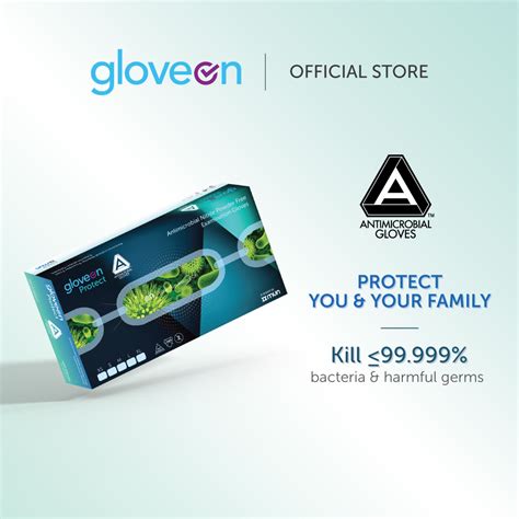 gloveon protect antimicrobial nitrile gloves blue kills