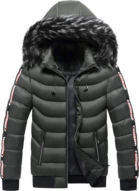 puffer jacket mens winter jacket fur collar hooded coat thick men parkas  jacket warm