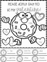 Number Color Time Telling Valentines Subject sketch template