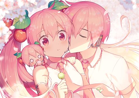 blush cherry cherry blossoms chibi flowers food fruit