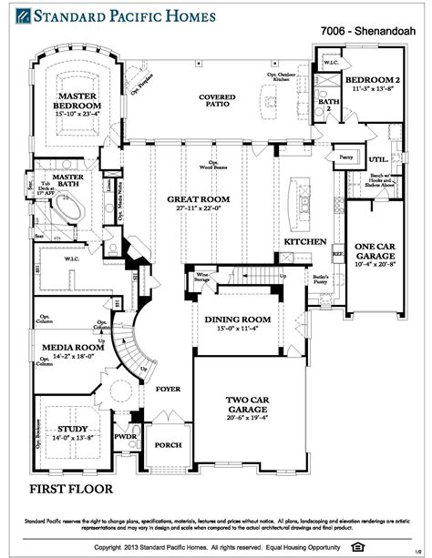 standard pacific homes floor plans  floors