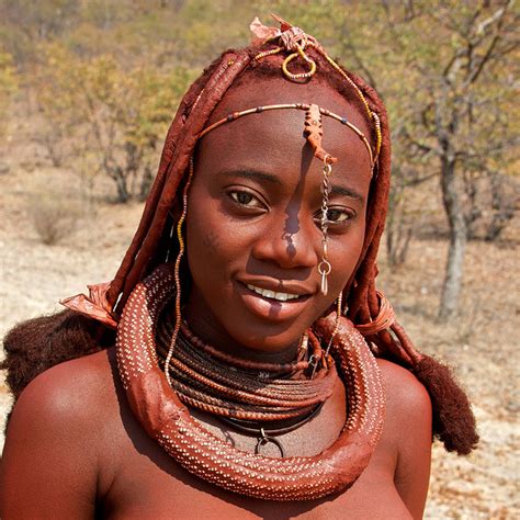 Ethnic Himba Woman From Epuwa In Kaokoland Namibia With Beautiful Eyes