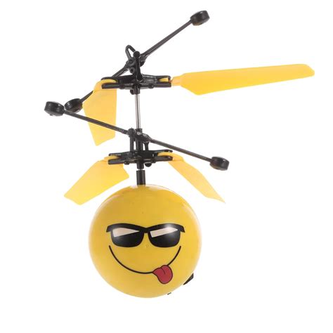 emoji levitating sphere expression face rc drone helicopter flying ball emoticon hand control