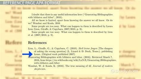 citation format usage examples video lesson transcript