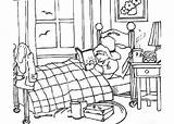 Coloring Paddington Rest Bear Bed Getting sketch template
