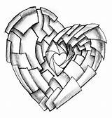 Heart Drawings Pencil Drawing Hearts Tattoo Draw Cool Clipart Library sketch template