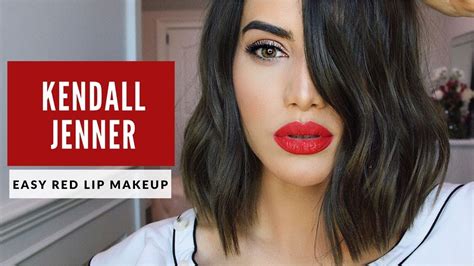 kendall jenner classic red lip makeup youtube