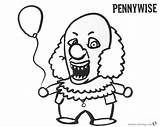 Coloring Pennywise Pages Stephen King Printable Kids Adults Color sketch template